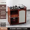 Mesa de Chá Pequena Móvel para Casa Mesa de Chá Madeira Maciça Carrinho de Chá Chaleira de Água Armário de Chá Integrado com Rodas Mesa Lateral de Chá Bandeja de Chá Kung Fu