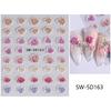 Pegatinas de uñas de mariposa roja en línea al por mayor libro rojo pequeño mariposa colorida láser flor 5D relieve tridimensional pegatinas adhesivas