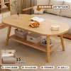 Mesa de Centro Pequeña para Uso Doméstico en Apartamentos Pequeños, Sala de Estar, Madera Maciza, Sensación de Alta Gama, Mesa de Té Pequeña, Nuevo Modelo 2026, Mesa Lateral Simple para Balcón, Mesa Pequeña