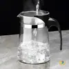 Taza Elegante Vidrio Espeso Resistente a Altas Temperaturas Juego de Té Casero Infusor de Té Separación de Té y Agua Preparación de Té con un Botón