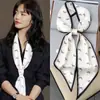 Bufanda Larga Pequeña de Seda para Mujer Verano Cuello Elegante Moda Corbata Cinta para el Cabello Bolsa Diadema Combinación Camisa Cinturón de Cuello Cinturón