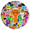 50 pegatinas de grafiti de peluche Incredibox con borde cruzado, para decoración de ordenador, juegos de música