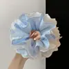 2026 Novo Estilo Estilo Floresta Elástico Alto Prendedor de Cabelo com Laço Preguiçoso, Corda de Cabelo para Rabo de Cavalo em Tecido de Renda para Mulheres