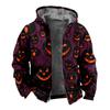 Colección de elementos de Halloween transfronterizos: sudadera con capucha, cremallera y manga larga, informal, personalizada, con estampado, de algodón, para invierno.