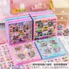 Caja de Pegatinas para Niños con 96 Pegatinas Pequeñas Transparentes de Mascota de Dibujos Animados Impermeables Pegatinas Decorativas para DIY Pegatinas de Material para Scrapbooking