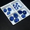 Cabujón Oval Azul de Zafiro Estrella de Fondo Plano Piedra Suelta Zafiro Estrella Joyería DIY Anillo Accesorio Piedra