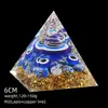 Transfronterizo 6cm Cristal Natural Letra Dorada Adorno Decorativo de Escritorio para el Hogar Pirámide de Resina para Chakra Yoga Meditación