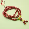 Pulsera de Cinabrio Pixiu Loto Collar 108 Cuentas de Buda Arena Dorada Púrpura Original DIY Portátil Pulsera Año del Zodiaco para Mujer