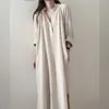 Estilo Ins Coreano Temperamento 2026 Nuevo Vestido de Algodón Lino Verano Falda Larga Retro Nicho Ropa para Mujer