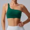 Top Esportivo Cruzado de Um Ombro para Mulheres, Sutiã de Yoga Push-Up à Prova de Impacto, Lindo Design nas Costas, Top Regata de Secagem Rápida para Corrida e Fitness, em Estoque