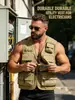 Chaleco de Trabajo Funcional con Múltiples Bolsillos de Marca Extranjera de Moda para Hombre, Ajuste Holgado Chaleco Táctico para Pesca al Aire Libre Fotografía