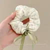 Scrunchie de Renda Estilo Coreano para Mulheres 2026 Novo Estilo Elástico de Cabelo Estilo Preguiçoso Corda de Cabelo Grande Acessório para Coque Flor de Cabelo