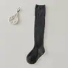 Calcetines para Niñas Clase A Algodón Otoño e Invierno Calcetines de Princesa para Niñas Estilo Coreano Niñas Color Sólido Rayados Elegantes Versátiles Calcetines hasta la Pantorrilla