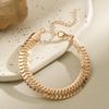 Celebridad de Internet de TikTok Misma Edición Estilo Coreano Moda Personalidad Tendencia ins Elegante Cadena Hueso de Serpiente Pulsera para Mujer