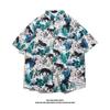 Camisa Hawaiana de Seda de Hielo para Hombre Camisa de Manga Corta de Moda para Hombre Camisa Floral de Playa de Verano para Hombre Ropa de Pareja Chaqueta Holgada