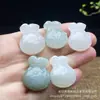 Colgante de Joyería para Orejas de Jade Verde Natural de Tianshan de Xinjiang, Colgante de Jade Lindo con Forma de Gato para Niñas, En Stock