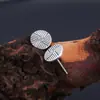 Pendientes de botón geométricos redondos de plata de ley S925 para mujer, retro, mate, personalidad, moda, creativos, modernos, pendientes para hombre