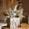 Set de Bolsas Tejidas con Flores Secas Estilo Nórdico Modelo de Fotografía Habitación Decoración de Ramo Natural Adornos DIY Flores Prensadas