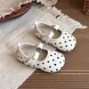 Zapatos de Princesa de Lunares para Niñas Estilo Otoño Nuevo Zapatos Cuadrados con Hebilla Versátiles y de Moda Zapatos de Cuero Suaves y Antideslizantes Zapatos Individuales de Moda para Niños