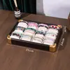 Bandeja de Almacenamiento de Cuero con Grano de Madera Vintage en Stock para Joyería, Pulseras de Cristal, Accesorios y Bandeja de Exhibición para Cuentas de Oración Budistas