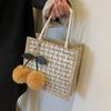 Bolsa de Almuerzo Tejida de Lino 2026 Moda Tendencia Caliente Lonchera Bolsa Tote Ins Estilo Japonés Pequeña Bolsa de Hombro para Niña para el Trabajo