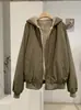 KEKEZOON Parka Reversible Gruesa con Forro Polar y Capucha para Mujer Invierno Holgada Cálida Superior 9536