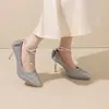 Zapatos de Salón de Tacón Alto con Punta Fina Hueca Estilo Francés Zapatos de Boda Calzado Exterior Lentejuelas Cristal Impermeable Plataforma Tacones Altos Mujer 2026 Nuevas Llegadas de Verano
