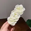Nuevo Accesorio para el Cabello con Flor de Seda en la Parte Superior, Pasador Estilo Coreano para la Parte Trasera de la Cabeza, Accesorio para el Cabello con Pinza de Resorte, Pasador de Presión para el Cabello para Mujeres, Versión Coreana