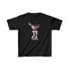2024 Verão Novo Gola Redonda Estampa de Taça de Vinho Laço Slim Fit Ombligo Coreano Nicho Camiseta Curta