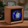Caja Giratoria para Relojes de Madera Maciza y Cuero, Caja Enrolladora de Relojes, Enrollador de Relojes, Caja de Almacenamiento de Relojes, Caja para Relojes con Diseño a Prueba de Polvo