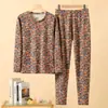 Conjunto Térmico de Cachemira y Seda para Mujer, Forrado de Felpa, Engrosado, Sin Costuras, Generador de Calor, Ropa Interior de Terciopelo Alemán, Capa Base, Ropa de Otoño, Pantalones de Otoño, Invierno