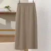 Saia de Tricô Macia e Pura Lã para Mulheres, Saia Lápis de Comprimento Médio para Outono e Inverno, Cintura Alta, Emagrecedora e que Molda o Quadril