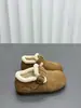 Zapatos Birkenstock de Piel Genuina Forrados de Lana para Mujer 2026 Invierno Nuevos Puntera Redonda Suela Gruesa Aumentadores de Altura Cálidos de Piel de Vaca Zapatos de Algodón Modernos