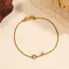 100 Pulseiras Europeias e Americanas Cor Dourada 18k Aço Titânio Sem Cobre Femininas Simples Versátil Elegante Ins Moda Personalizada Joias de Mão