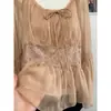 Camisa púrpura suave estilo coreano Ruoxin, nuevo diseño otoño 2026, única y genial, atmósfera etérea, manga corta