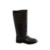 Botas de Motociclista Forradas de Borrego de Piel de Vaca 2024 Rectas pero Gruesas de Rodilla Tacón Grueso Suela Gruesa Botas Altas Moda Larga Británica Botas para Mujer