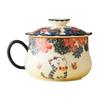 Taza de Té de Cerámica Blanca Mineral de Roca Mariposa Amor Flor Gato Lindo Taza de Té Taza de Té Café Taza para el Hogar Taza de Café con Tapa