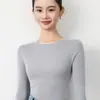 26 Suéter de punto fino de alta calidad para mujer, cuello redondo, lavable a máquina, corte ajustado, perfecto como capa base fina, transfronterizo