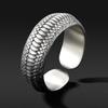 Anillo Retro para Hombre con Escama de Dragón de Plata Lisa, Anillo de Dedo Índice Abierto Moderno Personalizado, Anillo de Dedo Medio Versátil Simple al por Mayor