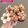 Corda de Cabelo Flor Elástico de Cabelo Corda para Rabo de Cavalo Alto Feminina Princesa Penteado Desgastado Laço Adorno de Cabeça Cabeça de Bola