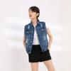 Chaleco de Mezclilla Roto Talla Extra para Chicas Gorditas, Chaqueta para Mujer 100kg Casual Sin Mangas Talla Extra Grande