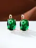 Aretes Ovalados de Diamante Europeos y Americanos, Aretes de Circonita Huevo de Ganso de Cuatro Garras de Lujo Ligero para el Día a Día