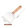 Espátula de cocina de acero inoxidable con mango de madera de haya, espátula para freír bistecs, espátula para teppanyaki y panqueques, espátula de mano para panqueques, espátula para bistecs