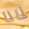 Pendientes de Acero Inoxidable Transfronterizos Europeos y Americanos para Mujer, Lujo Ligero, Versátiles, Modernos y de Gama Alta en Acero de Titanio, Venta al por Mayor de Fabricantes de Pendientes