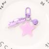 Chaveiro de estrela de cinco pontas com glitter novo pingente de acrílico corrente de sino fofa pingente para capa de fone de ouvido airpods