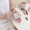 51074 Ins Bolsa de Cosméticos Floral Tarjetero Billetera Porta Artículos Varios Almacenamiento de Mano Bolsa de Higiene Personal para Mujer Almacenamiento de Cosméticos