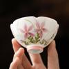 Taza de Té Estilo Chino del Fabricante con Margaritas y Libélulas Pintadas a Mano, Taza de Boca de Flor, Taza de Té, Taza de Maestro, Taza Individual para Beber Té, Taza de Té