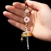 Xizang mantra de seis caracteres diamante pilão diamante sino pingente estilo nacional tambor giratório carro de viagem mochila joias atacado