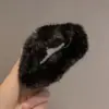 Pinza de Pelo de Felpa para Otoño e Invierno para Mujer, Pinza de Pelo de Felpa para la Parte Posterior de la Cabeza, Pinza Grande, Pinza de Tiburón, Grande y de Alta Gama