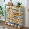 Sapateira Econômica Simples de Bambu com Múltiplas Camadas para Hall de Entrada, Dormitório, Sala de Estar, Armazenamento Doméstico e Pequeno Armário de Sapatos